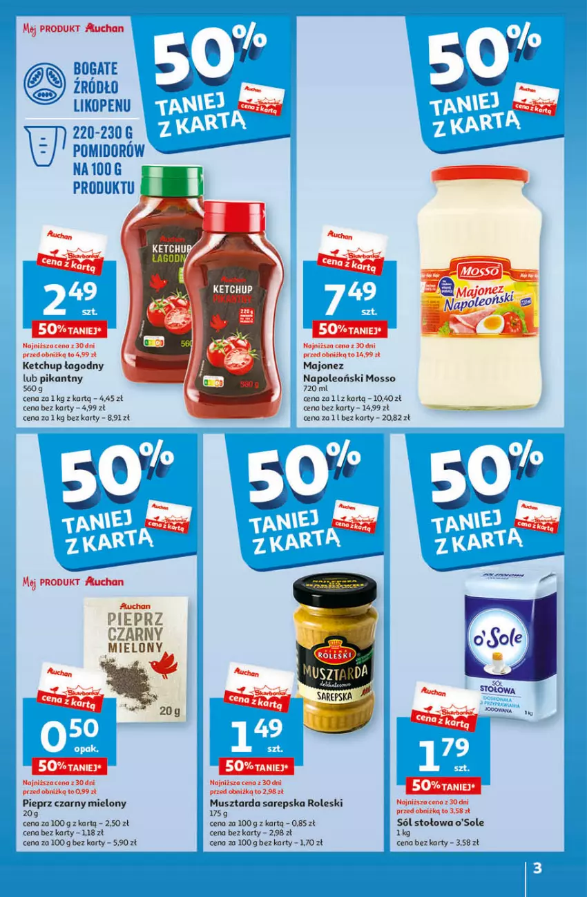 Gazetka promocyjna Auchan - Gazetka Przygotuj ogród na wiosnę! Hipermarket Auchan - ważna 04.04 do 10.04.2024 - strona 3 - produkty: Ketchup, Majonez, Mus, Musztarda, Oleo, Pieprz, Sól