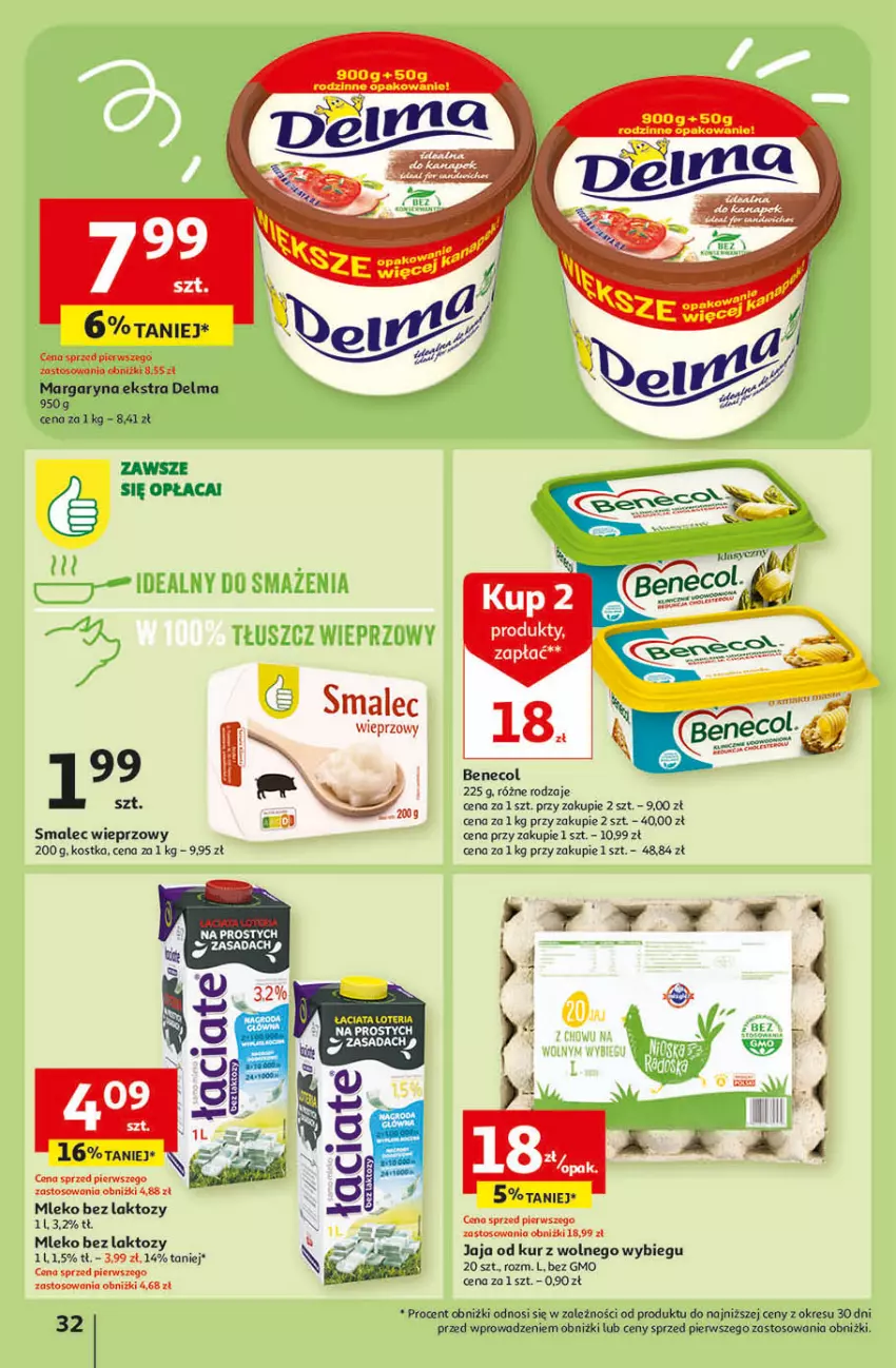 Gazetka promocyjna Auchan - Gazetka Przygotuj ogród na wiosnę! Hipermarket Auchan - ważna 04.04 do 10.04.2024 - strona 32 - produkty: Benecol, Delma, Jaja, Margaryna, Mleko, Mleko bez laktozy, Smalec