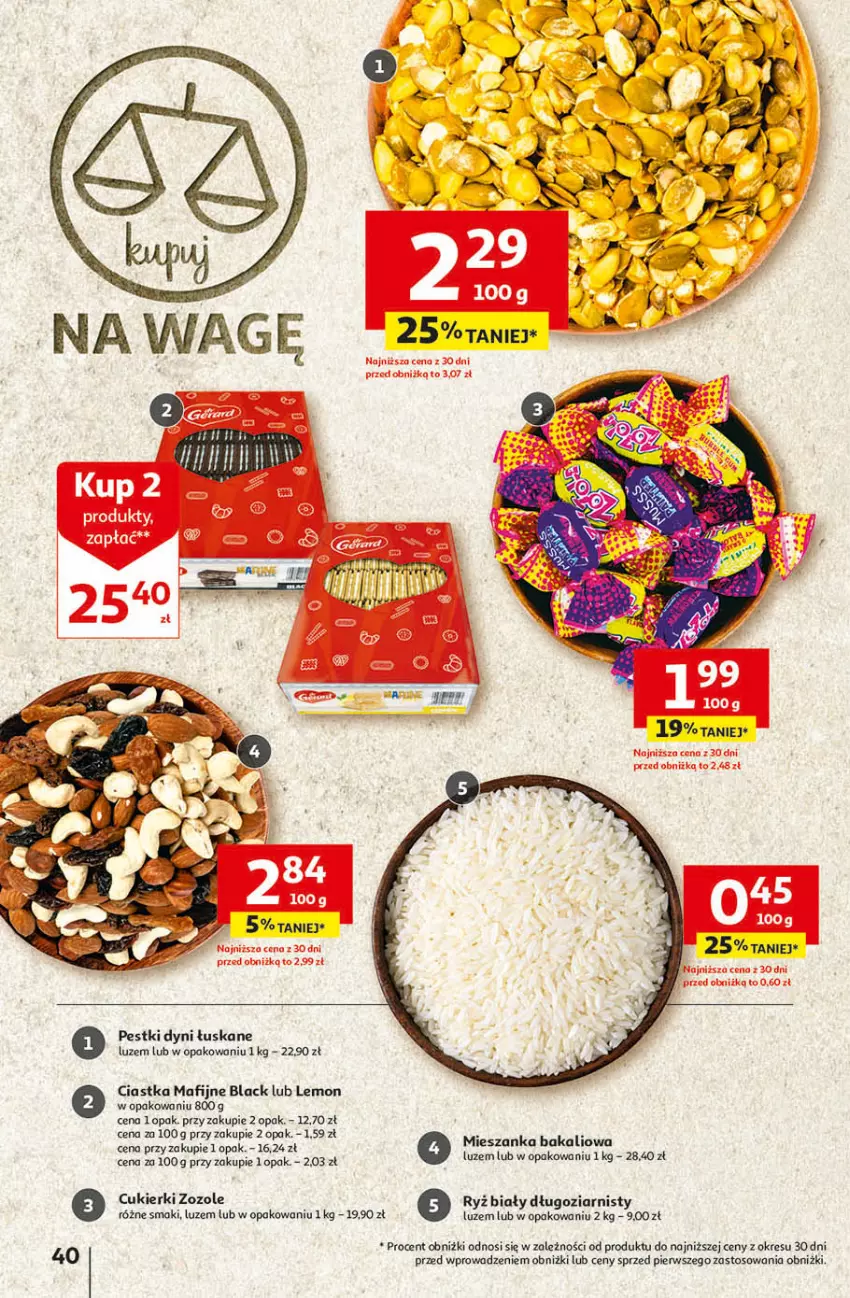 Gazetka promocyjna Auchan - Gazetka Przygotuj ogród na wiosnę! Hipermarket Auchan - ważna 04.04 do 10.04.2024 - strona 40 - produkty: Ciastka, Cukier, Cukierki, Lack, Mieszanka bakaliowa, Ryż, Ryż biały