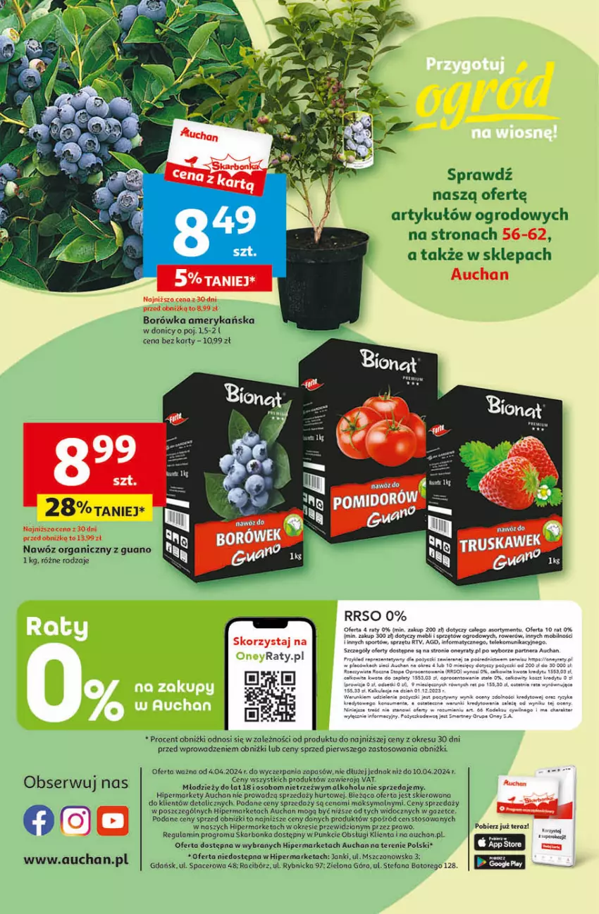 Gazetka promocyjna Auchan - Gazetka Przygotuj ogród na wiosnę! Hipermarket Auchan - ważna 04.04 do 10.04.2024 - strona 62 - produkty: Acer, AEG, Fa, Gra, Mobil, Nawóz, Por, Rower, Ser, Sport, Tatra, Tera