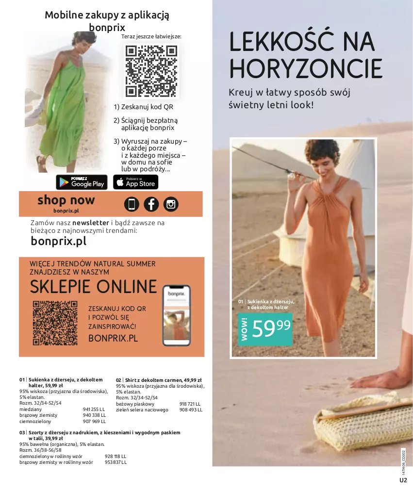 Gazetka promocyjna Bonprix - SUMMER ESSENTIALS - ważna 13.06 do 13.12.2023 - strona 2 - produkty: Mobil, Por, Sukienka, Szorty, Tera, Wełna