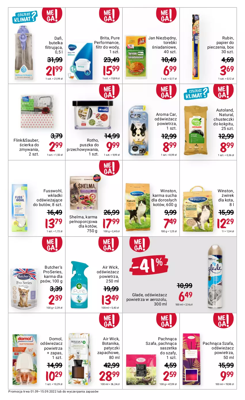 Gazetka promocyjna Rossmann - 1 września - ważna 01.09 do 15.09.2022 - strona 4 - produkty: Air Wick, Brit, Brita, Chusteczki, Danio, Domol, Fa, Jan Niezbędny, Odświeżacz powietrza, Papier, Papier do pieczenia, Piec, Por, Pur, Rubin, Ser, Szafa, Winston, Wkładki