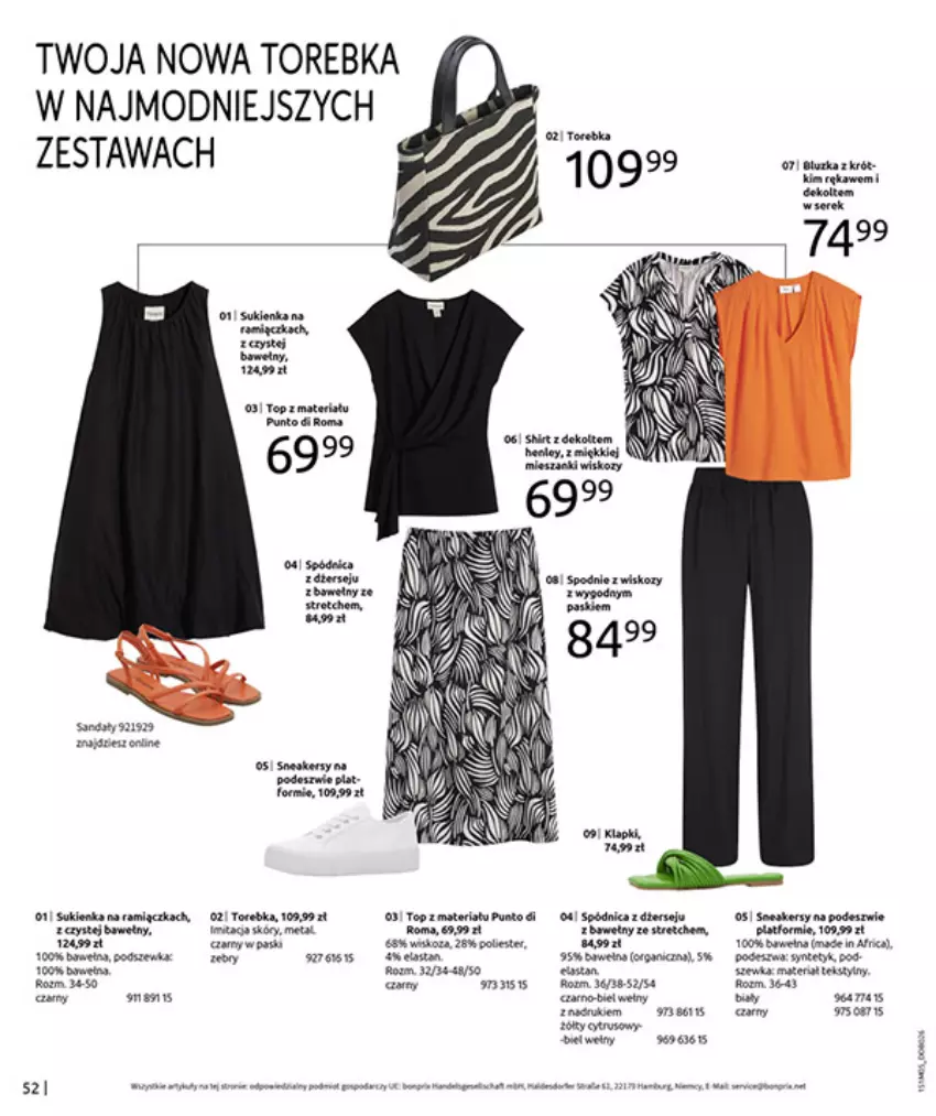 Gazetka promocyjna Bonprix - CYTRUSOWE KOLORY - ważna 27.05 do 07.07.2025 - strona 54 - produkty: Acer, Fa, Por, Rama, Spódnica, Sukienka, Top, Torebka