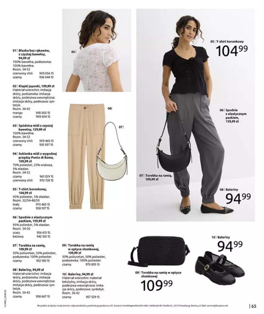 Gazetka promocyjna Bonprix - CYTRUSOWE KOLORY - ważna 27.05 do 07.07.2025 - strona 67 - produkty: Baleriny, Biurka, Fa, HP, Klapki, Por, Spódnica, Spodnie, Sukienka, Torebka