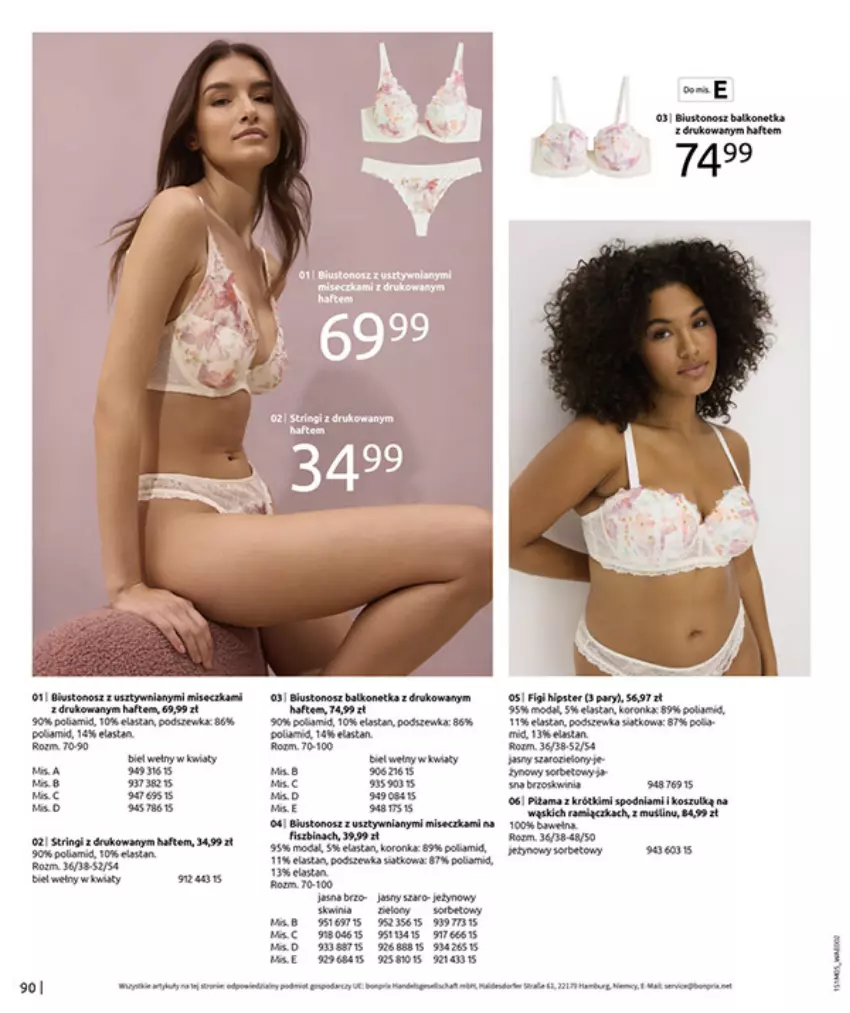 Gazetka promocyjna Bonprix - CYTRUSOWE KOLORY - ważna 27.05 do 07.07.2025 - strona 92 - produkty: Biustonosz, Fa, Figi, HP, Kosz, Miseczka, Pajac, Stringi