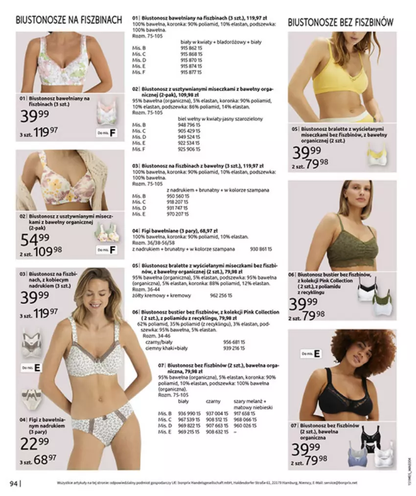Gazetka promocyjna Bonprix - CYTRUSOWE KOLORY - ważna 27.05 do 07.07.2025 - strona 96 - produkty: Biustonosz, Fa, Figi, Gra, HP, LANA, Miseczka, Por, Wełna