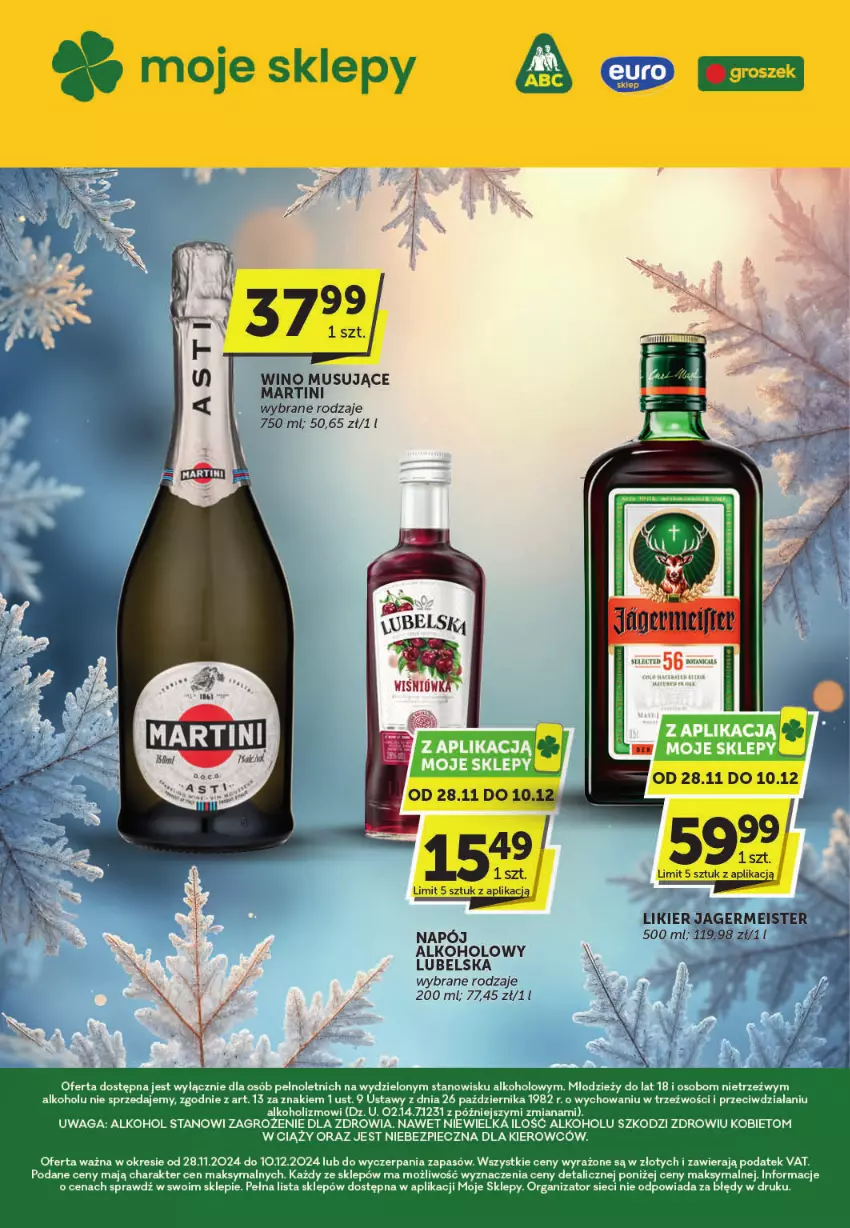 Gazetka promocyjna ABC - ważna 28.11 do 10.12.2024 - strona 1 - produkty: Martini, Mus, Piec, Waga, Wino, Wino musujące