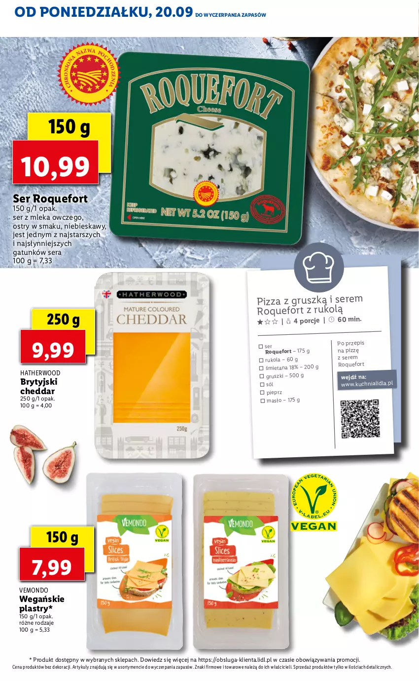 Gazetka promocyjna Lidl - KATALOG ŚWIAT SERÓW - ważna 20.09 do 24.09.2021 - strona 3 - produkty: Cheddar, Gruszki, Kuchnia, Masło, Pieprz, Pizza, Por, Roquefort, Rukola, Ser, Sól