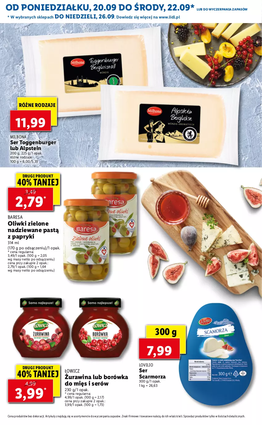 Gazetka promocyjna Lidl - KATALOG ŚWIAT SERÓW - ważna 20.09 do 24.09.2021 - strona 7 - produkty: Borówka, Burger, Lovi, Oliwki, Oliwki zielone, Ser