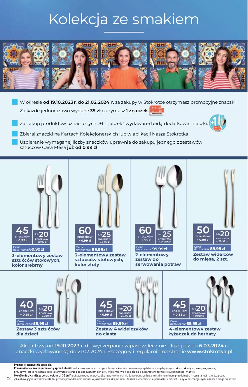 Gazetka promocyjna Stokrotka - Supermarket - ważna 07.12 do 13.12.2023 - strona 22 - produkty: Dzieci, Mięso, Owoce, Ser, Warzywa, Zestaw sztućców