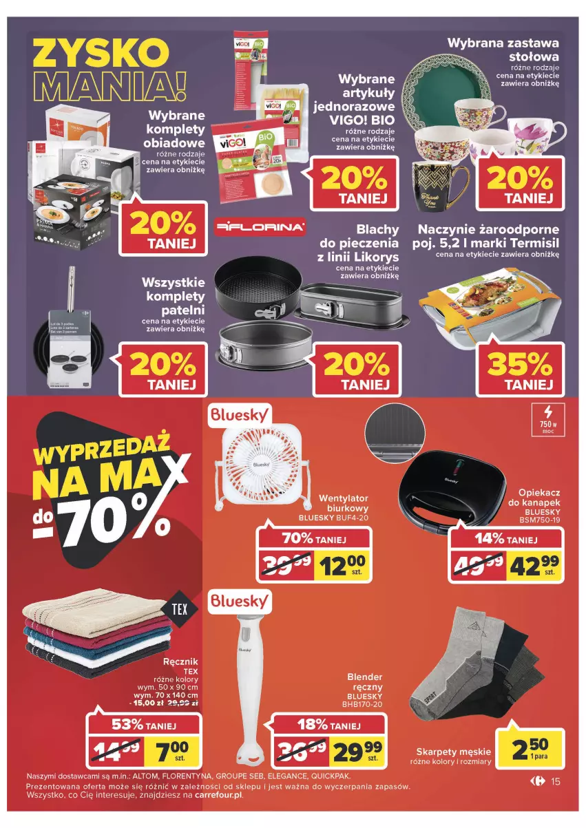 Gazetka promocyjna Carrefour - Gazetka Market - ważna 28.06 do 02.07.2022 - strona 15 - produkty: Biurko, Blender, Karp, Naczynie żaroodporne, Olej, Piec, Por, Ręcznik