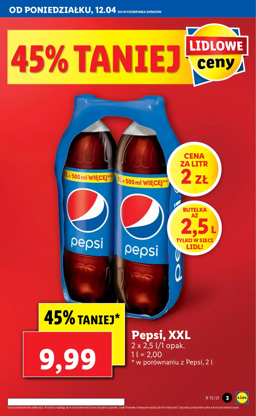 Gazetka promocyjna Lidl - GAZETKA - ważna 12.04 do 14.04.2021 - strona 3 - produkty: Pepsi, Por