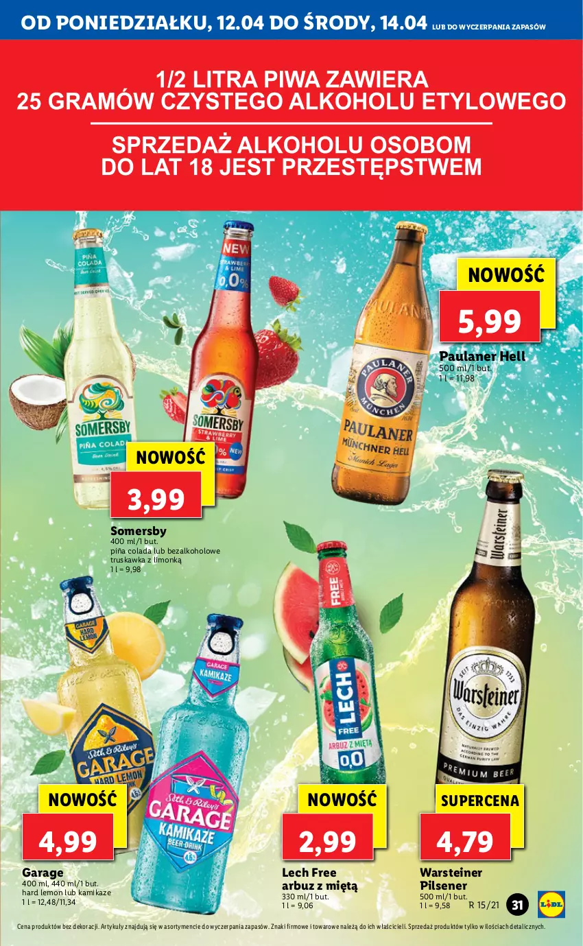 Gazetka promocyjna Lidl - GAZETKA - ważna 12.04 do 14.04.2021 - strona 31 - produkty: Arbuz, Piña Colada, Somersby