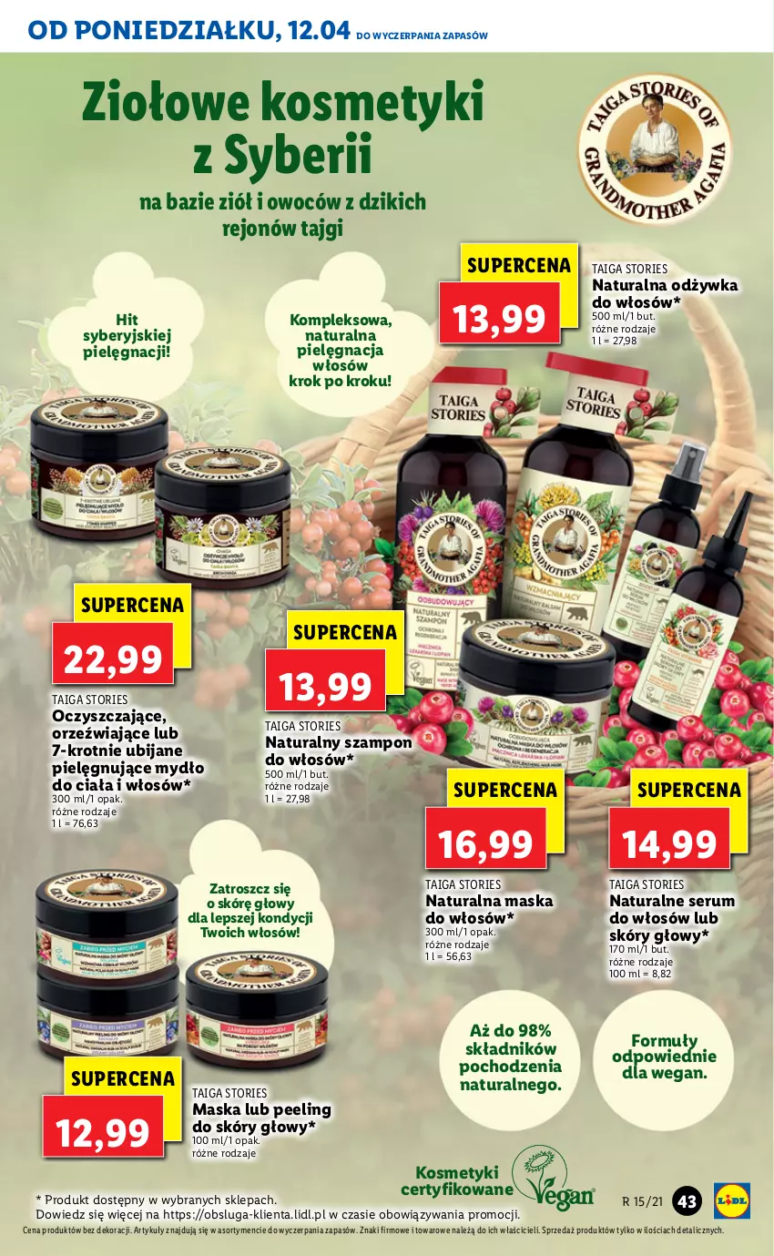 Gazetka promocyjna Lidl - GAZETKA - ważna 12.04 do 14.04.2021 - strona 43 - produkty: Maska, Maska do włosów, Mydło, Odżywka, Peeling, Pielęgnacja włosów, Rum, Ser, Serum, Serum do włosów, Szampon