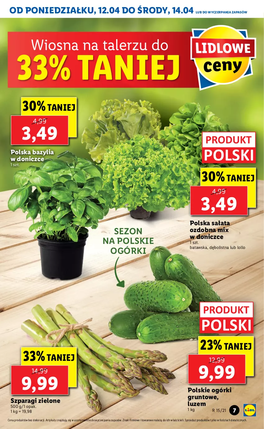 Gazetka promocyjna Lidl - GAZETKA - ważna 12.04 do 14.04.2021 - strona 7 - produkty: Bazyl, Bazylia, Grunt, Sałat, Talerz