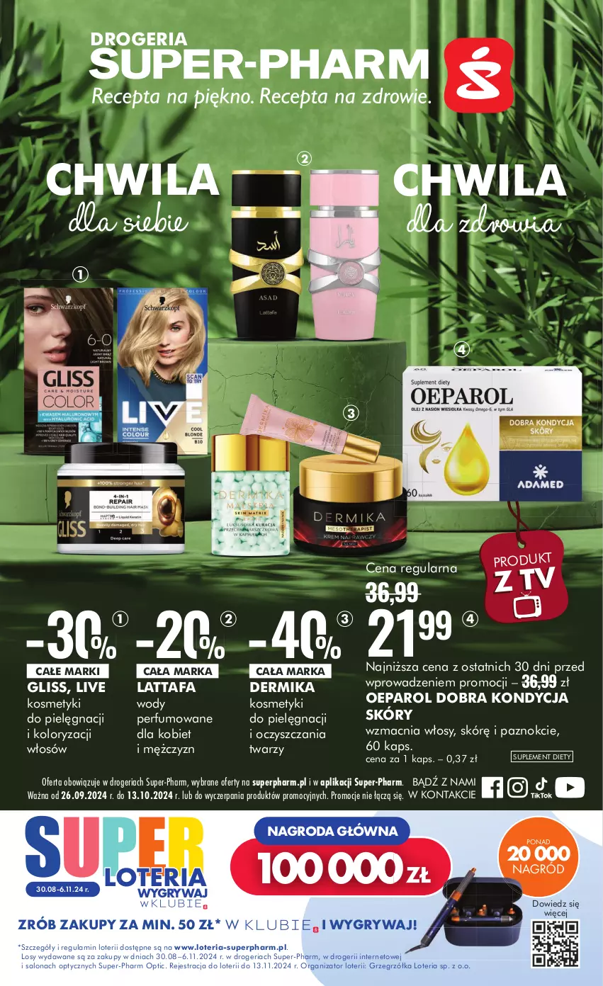 Gazetka promocyjna Super Pharm - Gazetka - ważna 26.09 do 13.10.2024 - strona 1 - produkty: Dermika, Fa, Gry, Kosmetyki do pielęgnacji, Perfum, Suplement diety