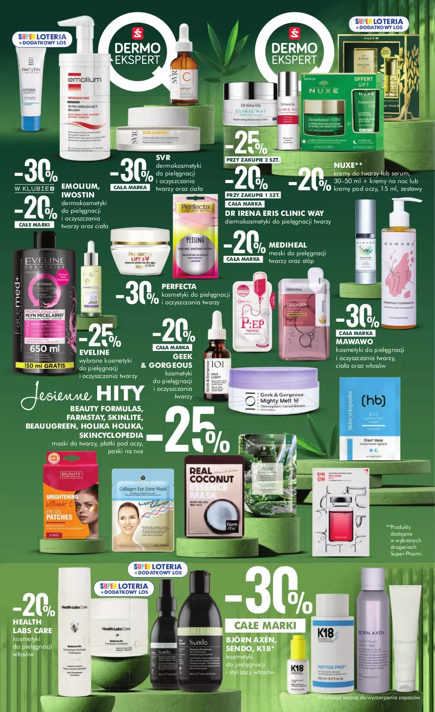 Gazetka promocyjna Super Pharm - Gazetka - ważna 26.09 do 13.10.2024 - strona 5 - produkty: Clin, Clinic Way, Emolium, Eveline, Fa, Farmstay, Holika Holika, Iwostin, Kosmetyki do pielęgnacji, Nuxe, Perfecta, Rum, Ser, Serum, SVR