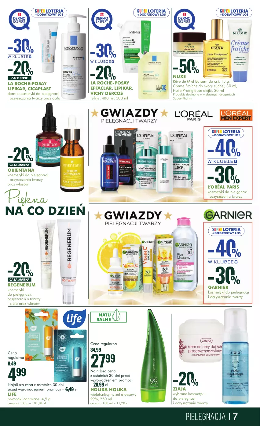 Gazetka promocyjna Super Pharm - Gazetka - ważna 26.09 do 13.10.2024 - strona 7 - produkty: Balsam do ust, Fa, Garnier, Holika Holika, Kosmetyki do pielęgnacji, L’Oréal, La Roche-Posay, Lipikar, Nuxe, Olej, Rum, Ser, Vichy, Ziaja