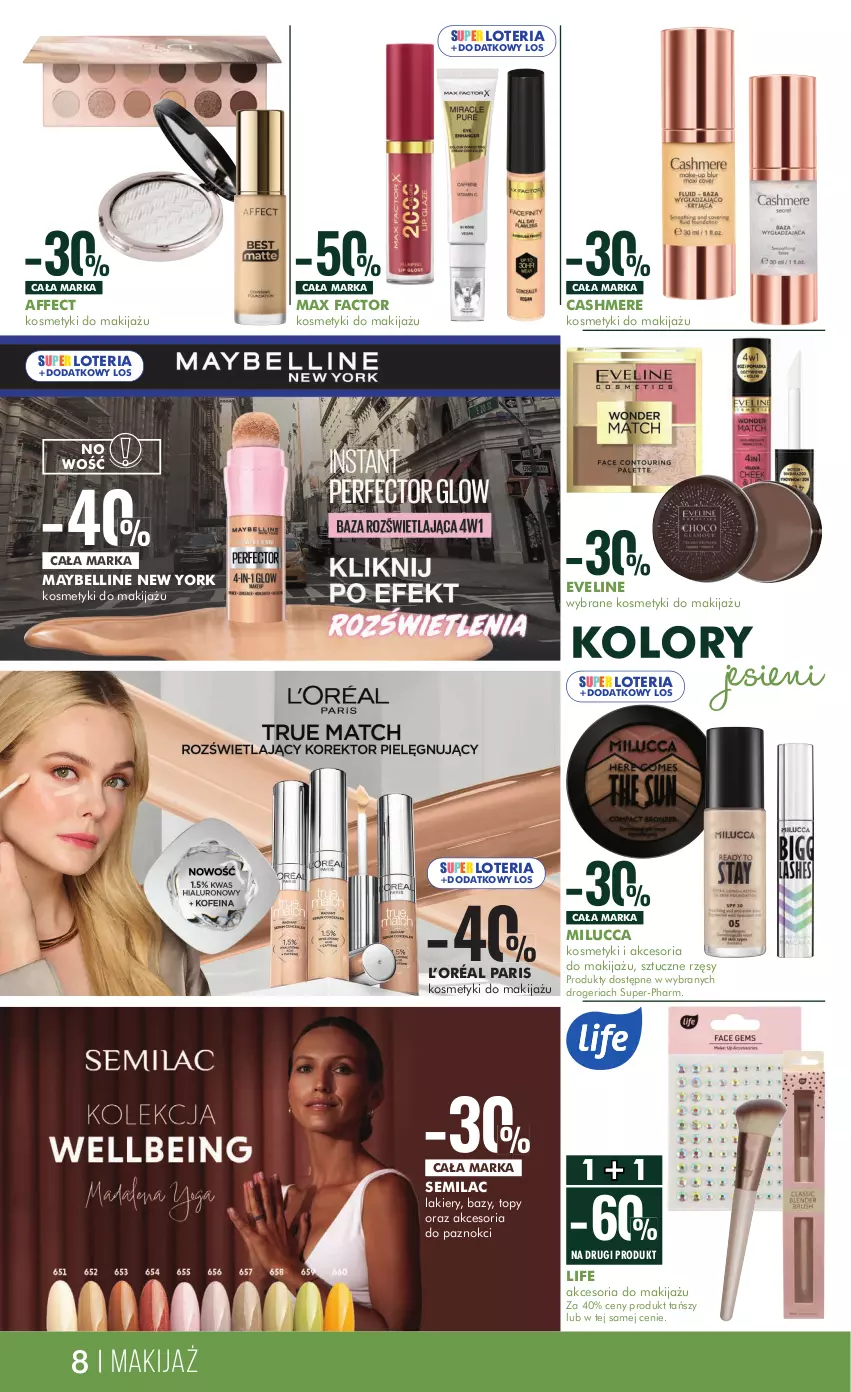 Gazetka promocyjna Super Pharm - Gazetka - ważna 26.09 do 13.10.2024 - strona 8 - produkty: Bell, Eveline, Fa, L’Oréal, Lakier, Makijaż, Max Factor, Maybelline, Sztuczne rzęsy, Top