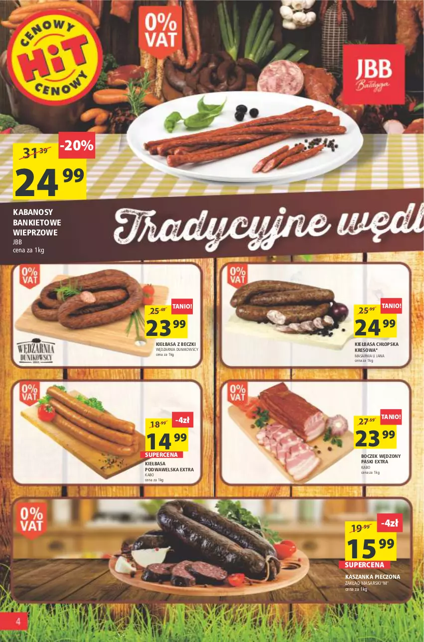 Gazetka promocyjna Arhelan - Gazetka - ważna 11.03 do 20.03.2022 - strona 4 - produkty: Boczek, Kabanos, Kasza, Kaszanka, Kiełbasa, Kiełbasa podwawelska, Piec, Wawel