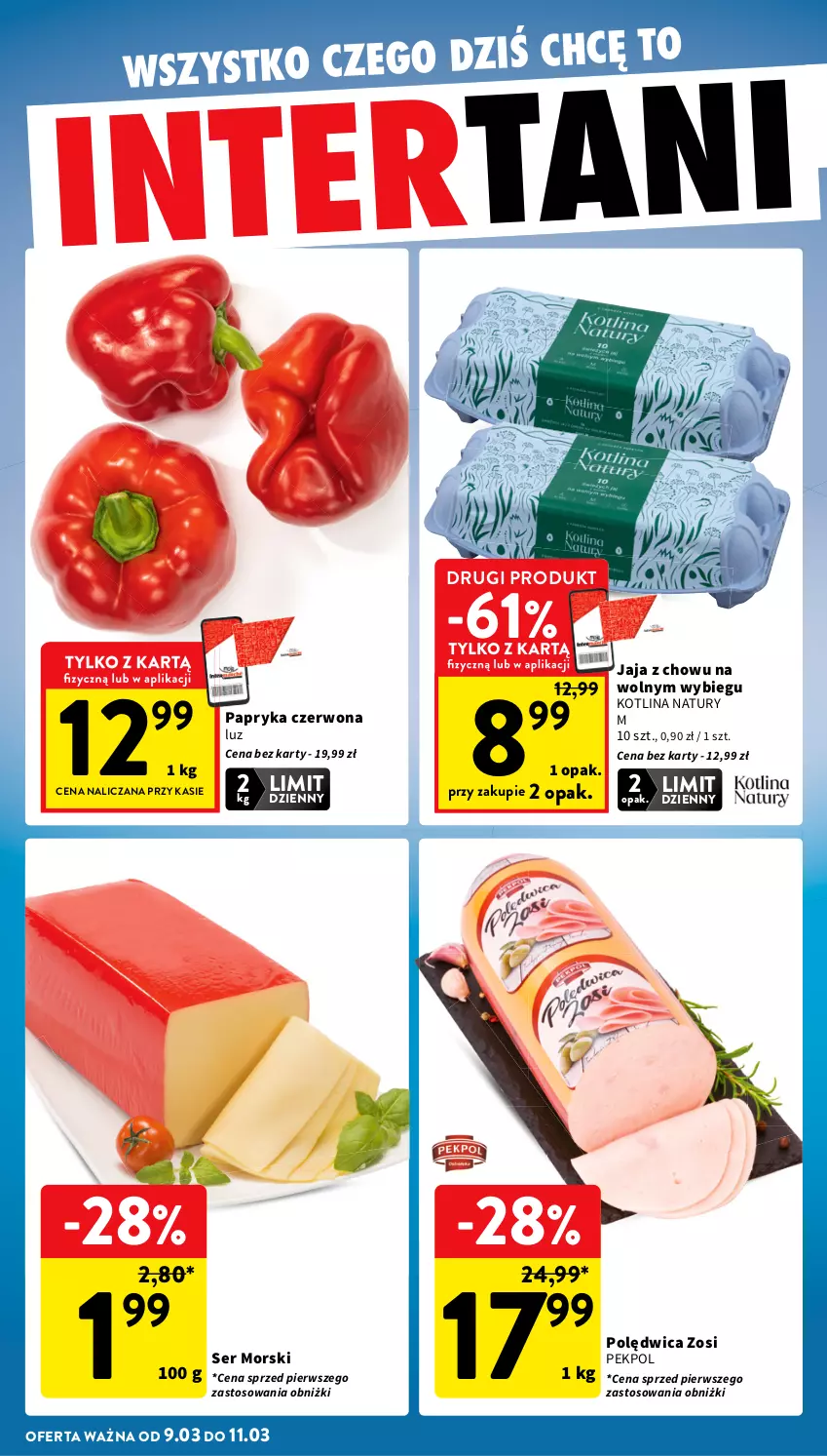 Gazetka promocyjna Intermarche - Gazetka Intermarche - ważna 05.03 do 11.03.2026 - strona 42 - produkty: Jaja, Kotlin, Papryka, Papryka czerwona, Pekpol, Polędwica, Ser