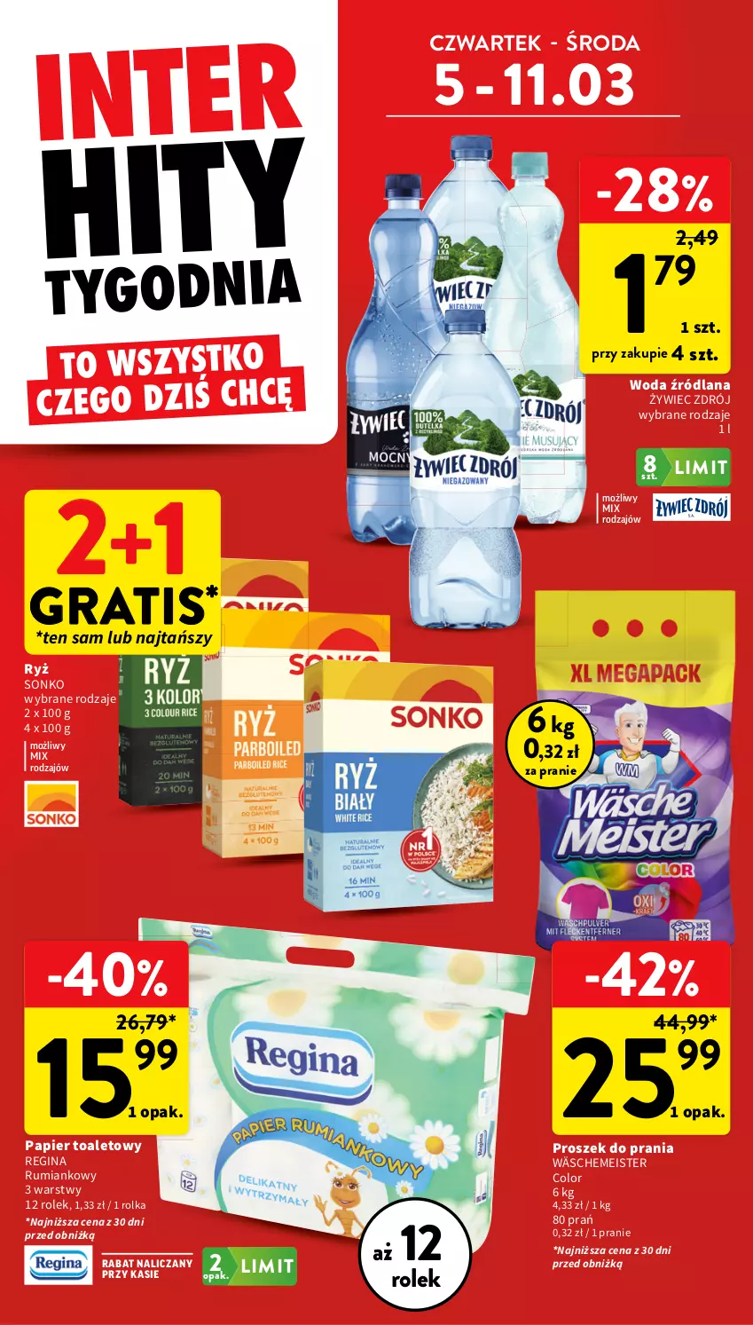 Gazetka promocyjna Intermarche - Gazetka Intermarche - ważna 05.03 do 11.03.2026 - strona 6 - produkty: Gin, Gra, LANA, Papier, Papier toaletowy, Proszek do prania, Rum, Ryż, Sonko, Woda