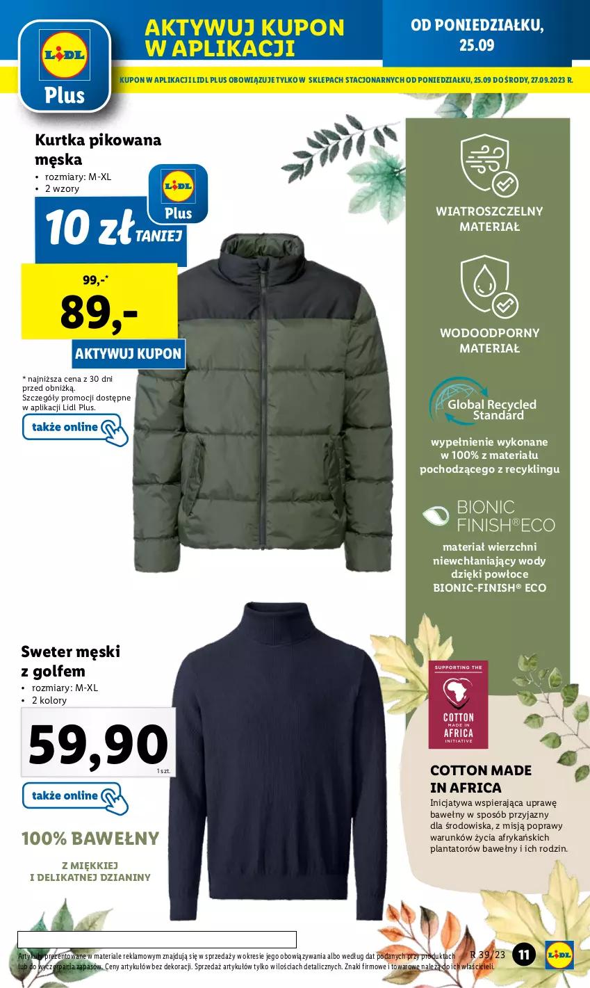 Gazetka promocyjna Lidl - GAZETKA - ważna 25.09 do 30.09.2023 - strona 13 - produkty: Finish, Kurtka, Por, Sweter