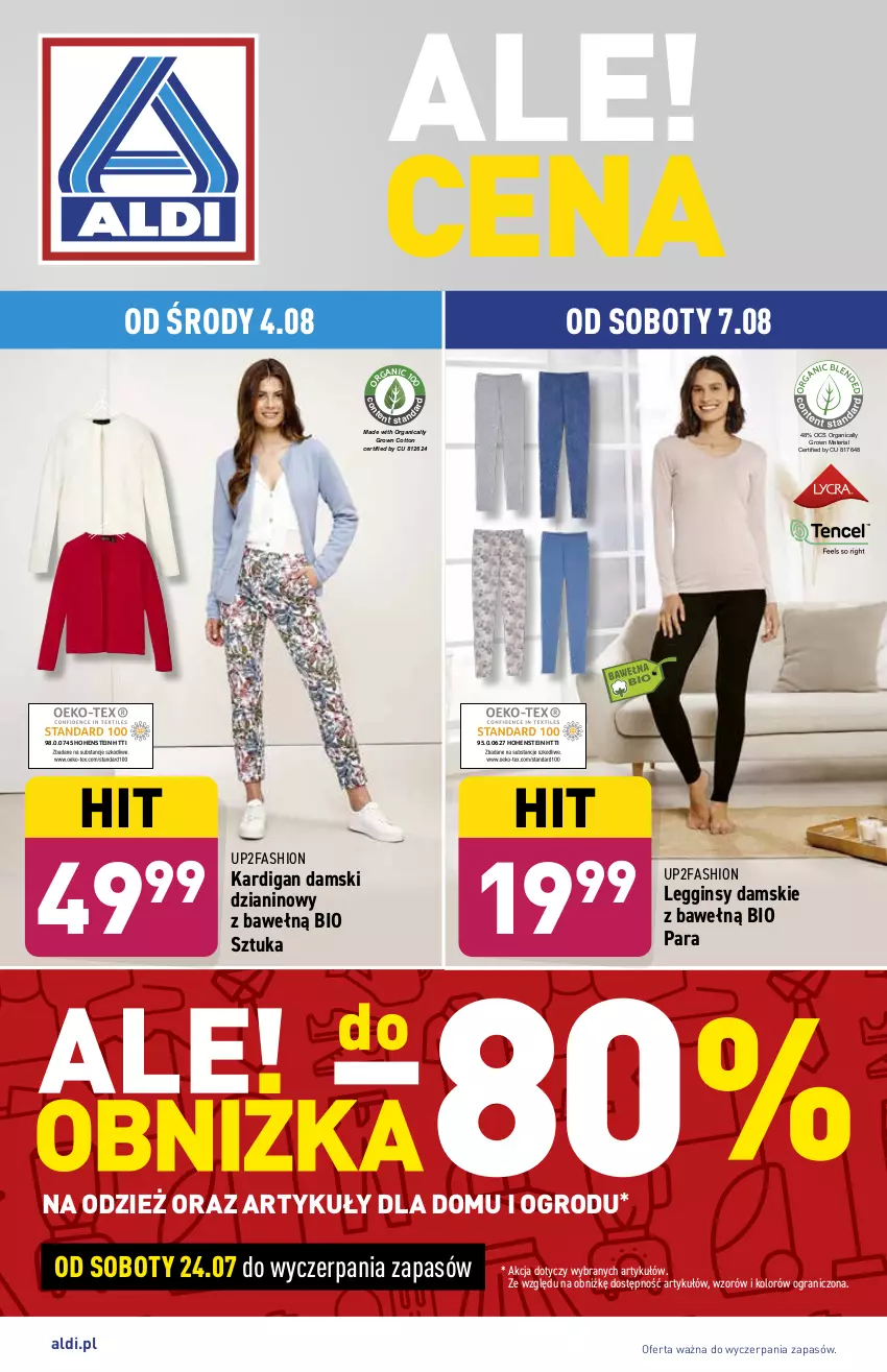 Gazetka promocyjna Aldi - OKAZJE DLA CIEBIE I DOMU - ważna 04.08 do 07.08.2021 - strona 1 - produkty: Fa, Gin, Gra, Kardigan, Legginsy