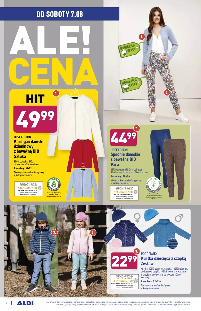 Gazetka promocyjna Aldi - OKAZJE DLA CIEBIE I DOMU - ważna 04.08 do 07.08.2021 - strona 7 - produkty: Control, Czapka, Dzieci, Fa, Kardigan, Kurtka, Kurtka dziecięca, Pocopiano, Spodnie, Wełna