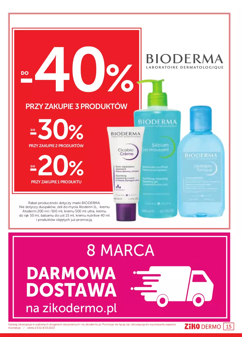 Gazetka promocyjna Ziko - Gazetka Ziko Dermo - ważna 23.02 do 08.03.2023 - strona 15 - produkty: Atoderm, Bioderma