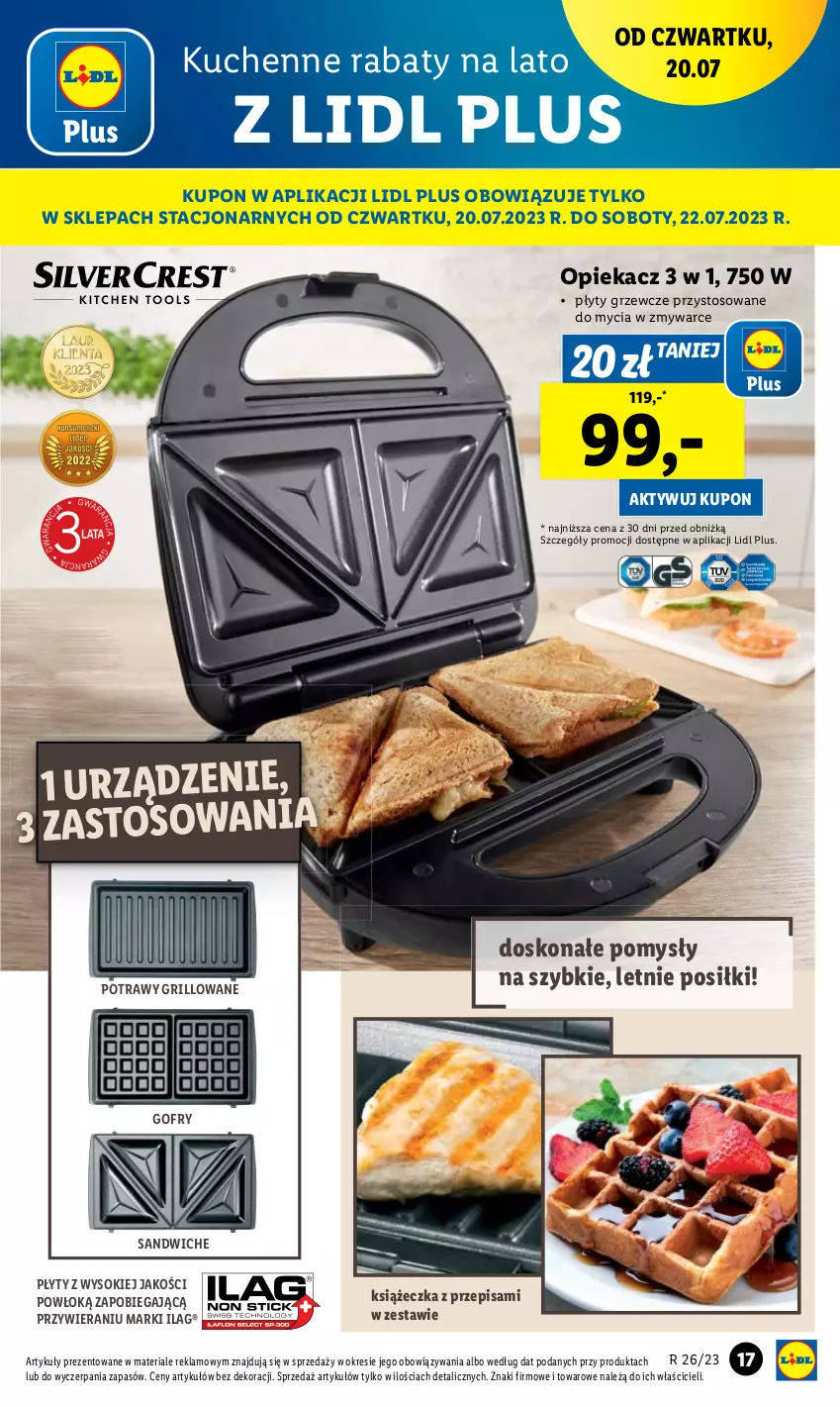 Gazetka promocyjna Lidl - GAZETKA - ważna 17.07 do 22.07.2023 - strona 19 - produkty: Gofry, Grill, Sok