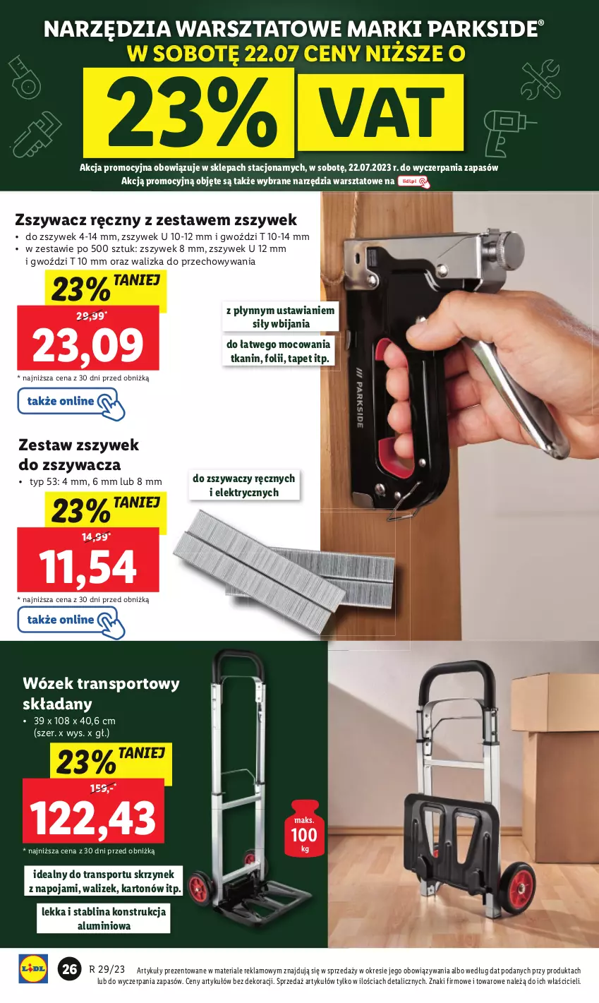 Gazetka promocyjna Lidl - GAZETKA - ważna 17.07 do 22.07.2023 - strona 36 - produkty: Parkside, Por, Sport, Tran, Walizka, Wózek, Wózek transportowy