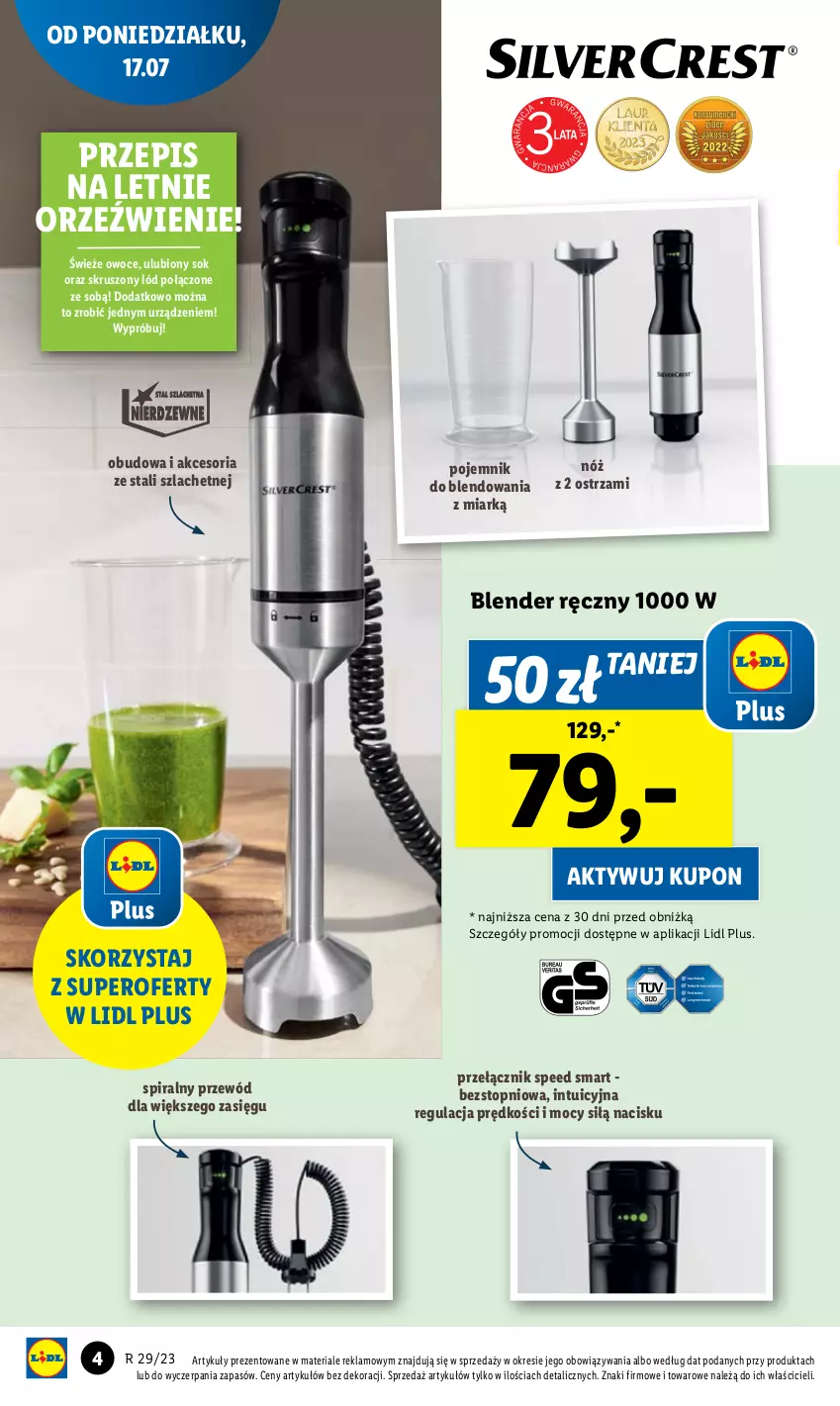 Gazetka promocyjna Lidl - GAZETKA - ważna 17.07 do 22.07.2023 - strona 6 - produkty: Blender, Blender ręczny, Owoce, Sok