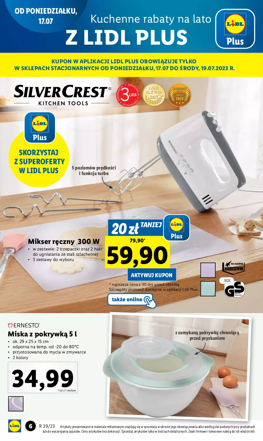 Gazetka promocyjna Lidl - GAZETKA - ważna 17.07 do 22.07.2023 - strona 8 - produkty: Mikser, Mikser ręczny, Miska, Por, Ser