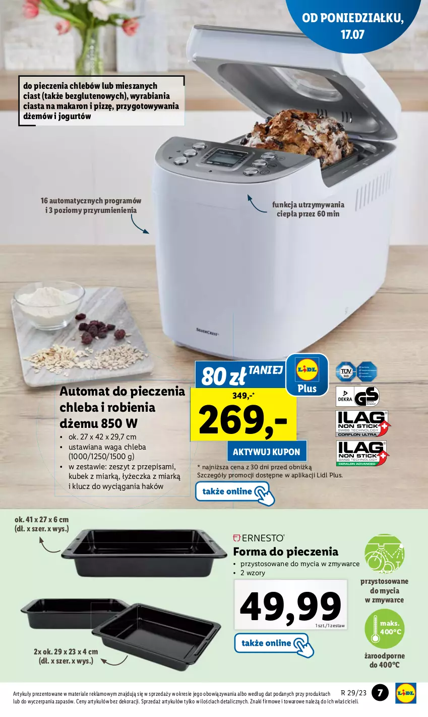 Gazetka promocyjna Lidl - GAZETKA - ważna 17.07 do 22.07.2023 - strona 9 - produkty: Automat do pieczenia chleba, Chleb, Dżem, Forma do pieczenia, Kubek, Piec, Waga