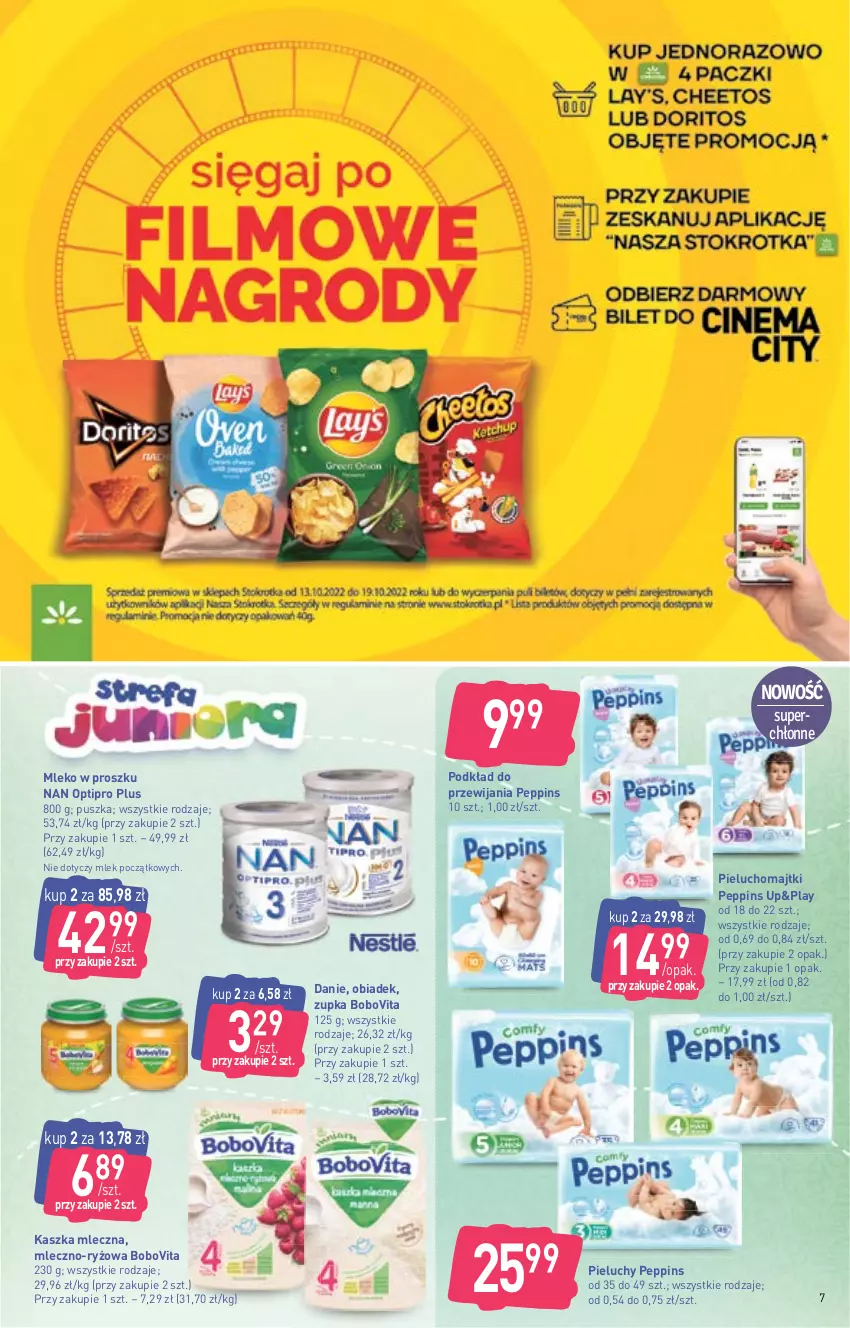 Gazetka promocyjna Stokrotka - Supermarket - ważna 13.10 do 19.10.2022 - strona 7 - produkty: BoboVita, Majtki, Mleko, Mleko w proszku, NAN Optipro, Pieluchomajtki, Pieluchy, Podkład, Ryż