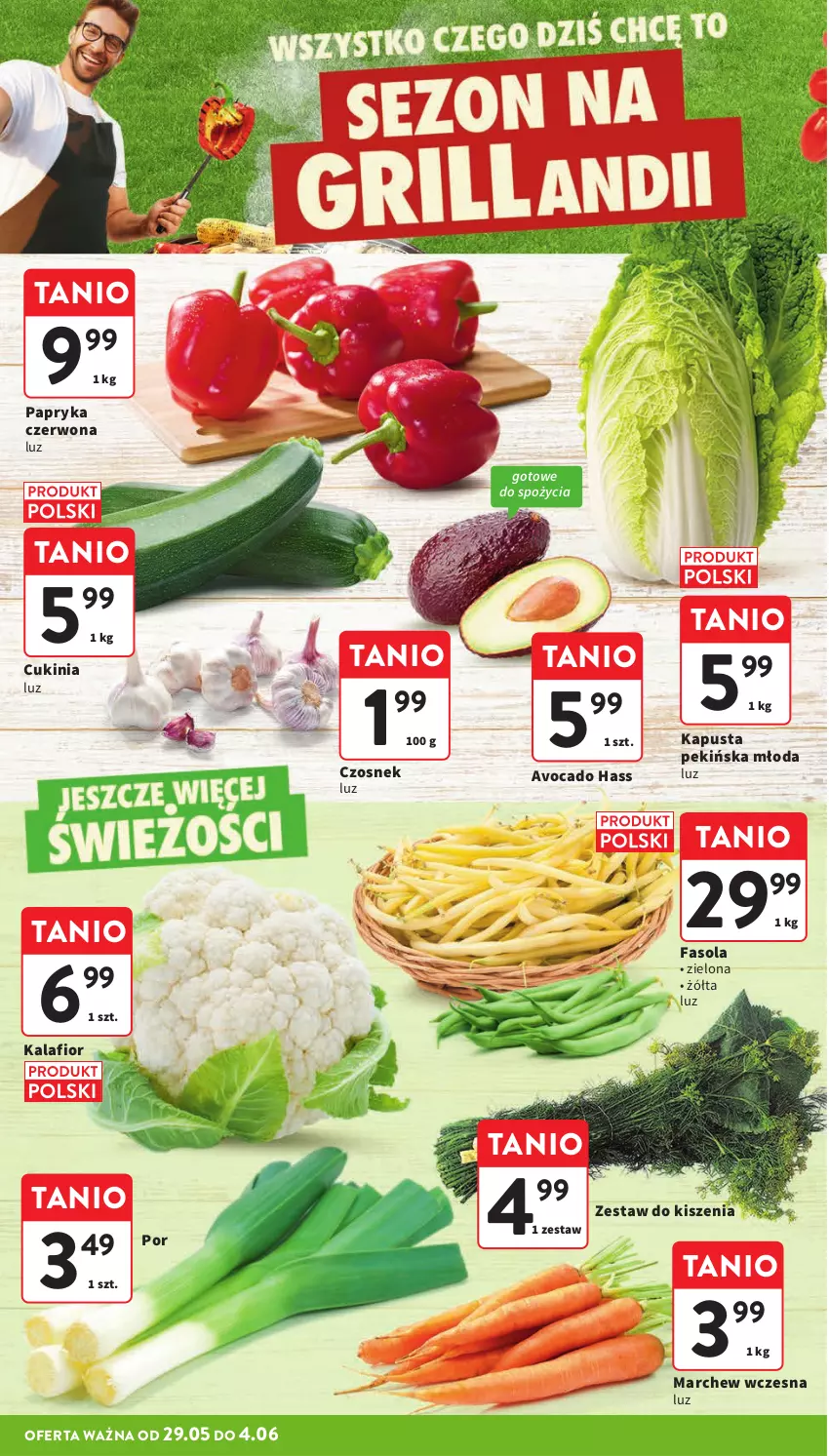 Gazetka promocyjna Intermarche - Gazetka Intermarche - ważna 29.05 do 04.06.2025 - strona 16 - produkty: Avocado, Czosnek, Fa, Fasola, Kalafior, Papryka, Papryka czerwona, Por