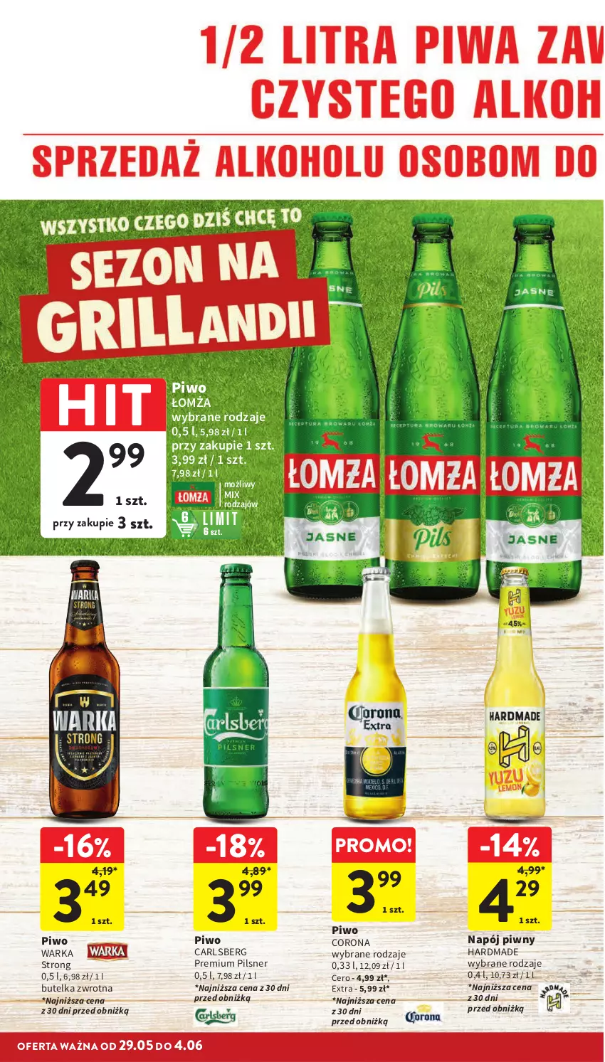 Gazetka promocyjna Intermarche - Gazetka Intermarche - ważna 29.05 do 04.06.2025 - strona 24 - produkty: Carlsberg, Napój, Piwo, Warka