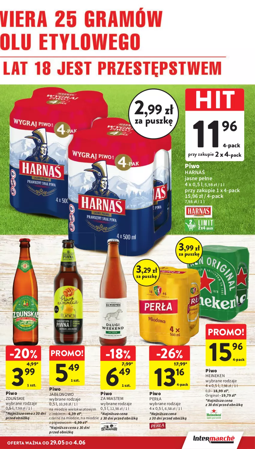 Gazetka promocyjna Intermarche - Gazetka Intermarche - ważna 29.05 do 04.06.2025 - strona 25 - produkty: Gin, Harnaś, Heineken, Imbir, Perła, Piwo