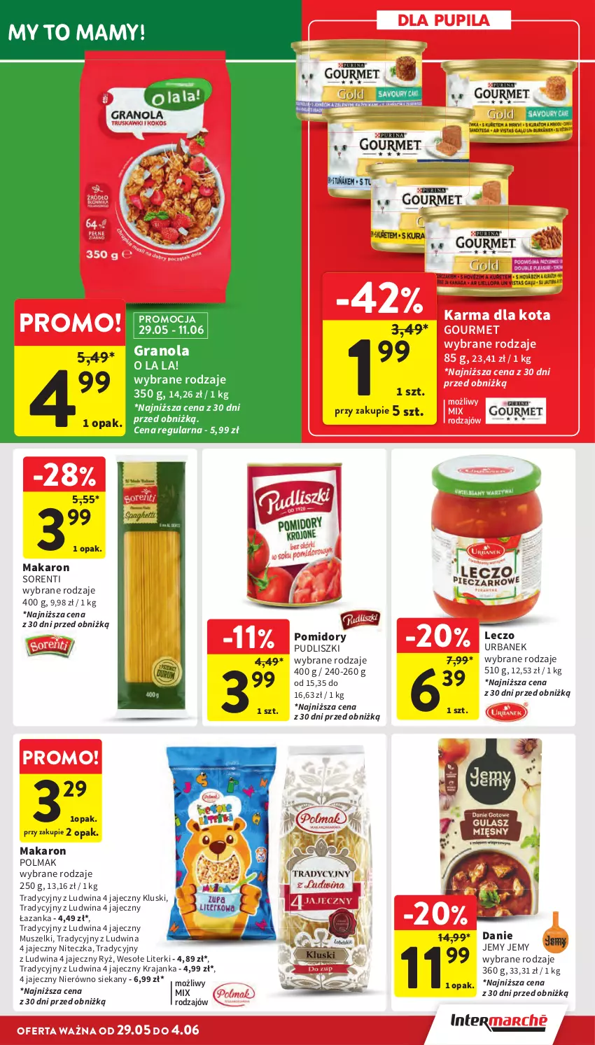 Gazetka promocyjna Intermarche - Gazetka Intermarche - ważna 29.05 do 04.06.2025 - strona 37 - produkty: Gra, Granola, Makaron, Mus, Olma, Pomidory, Pudliszki, Ryż