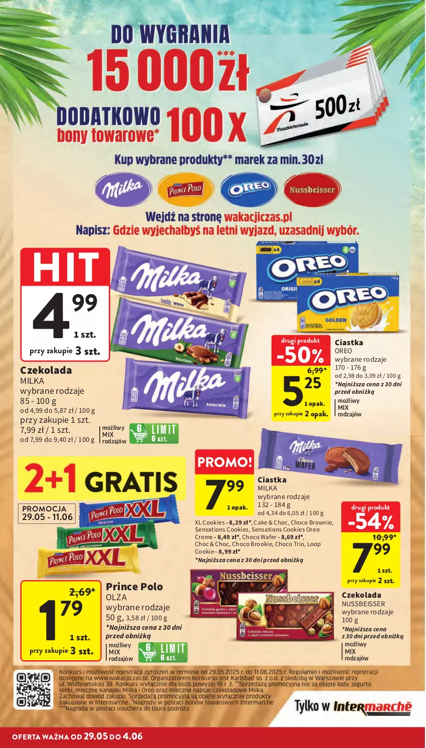 Gazetka promocyjna Intermarche - Gazetka Intermarche - ważna 29.05 do 04.06.2025 - strona 38 - produkty: Brownie, Ciastka, Czekolada, Milka, Oreo, Sati, Ser