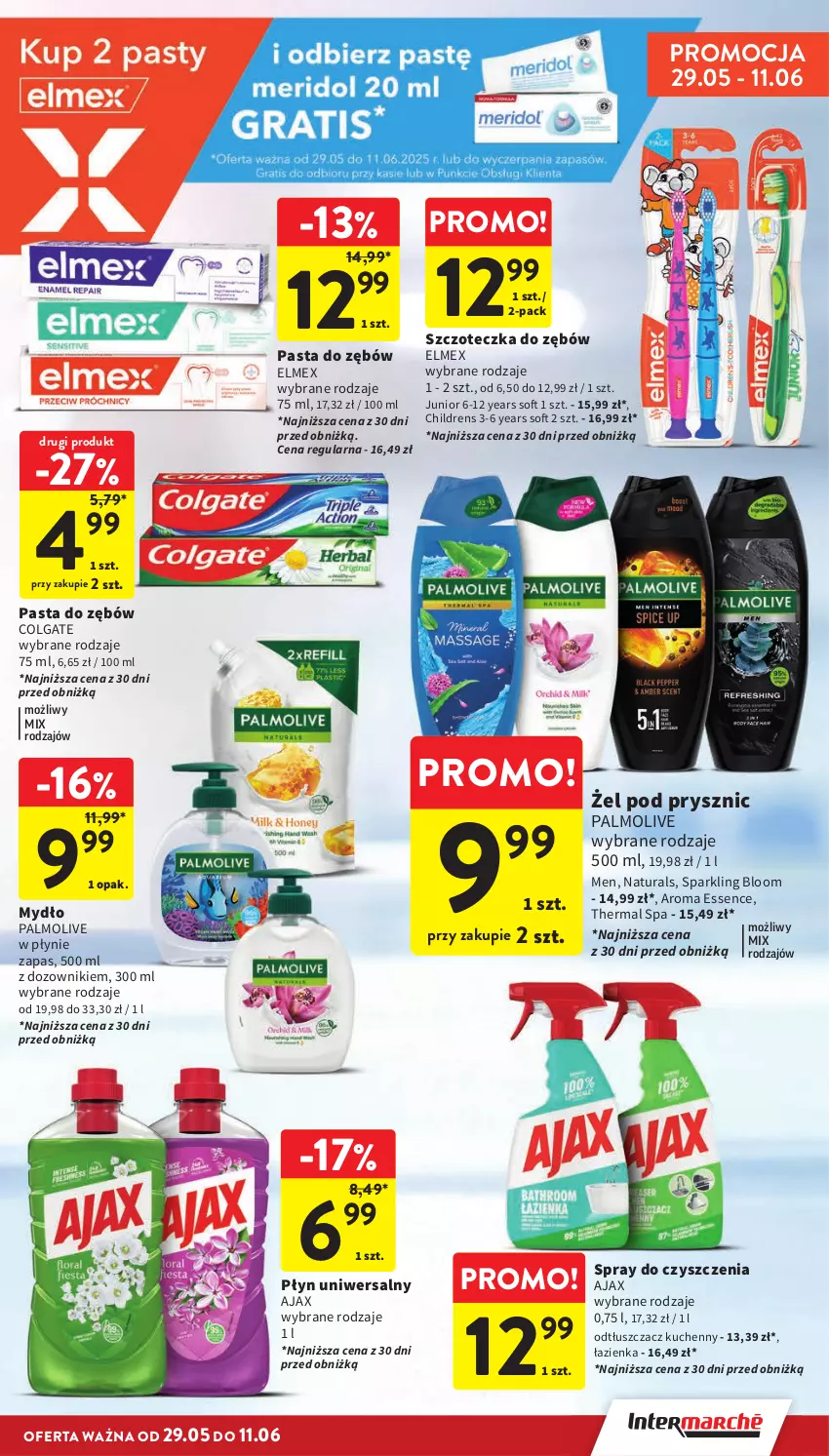 Gazetka promocyjna Intermarche - Gazetka Intermarche - ważna 29.05 do 04.06.2025 - strona 39 - produkty: Ajax, Colgate, Dozownik, Elmex, LG, Mydło, Odtłuszczacz, Palmolive, Pasta do zębów, Spray do czyszczenia, Szczoteczka, Szczoteczka do zębów