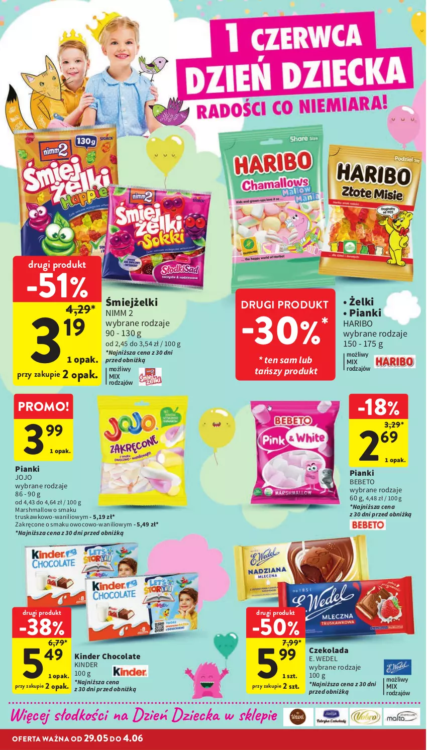 Gazetka promocyjna Intermarche - Gazetka Intermarche - ważna 29.05 do 04.06.2025 - strona 4 - produkty: Czekolada, E. Wedel, Haribo, Kinder, Mars