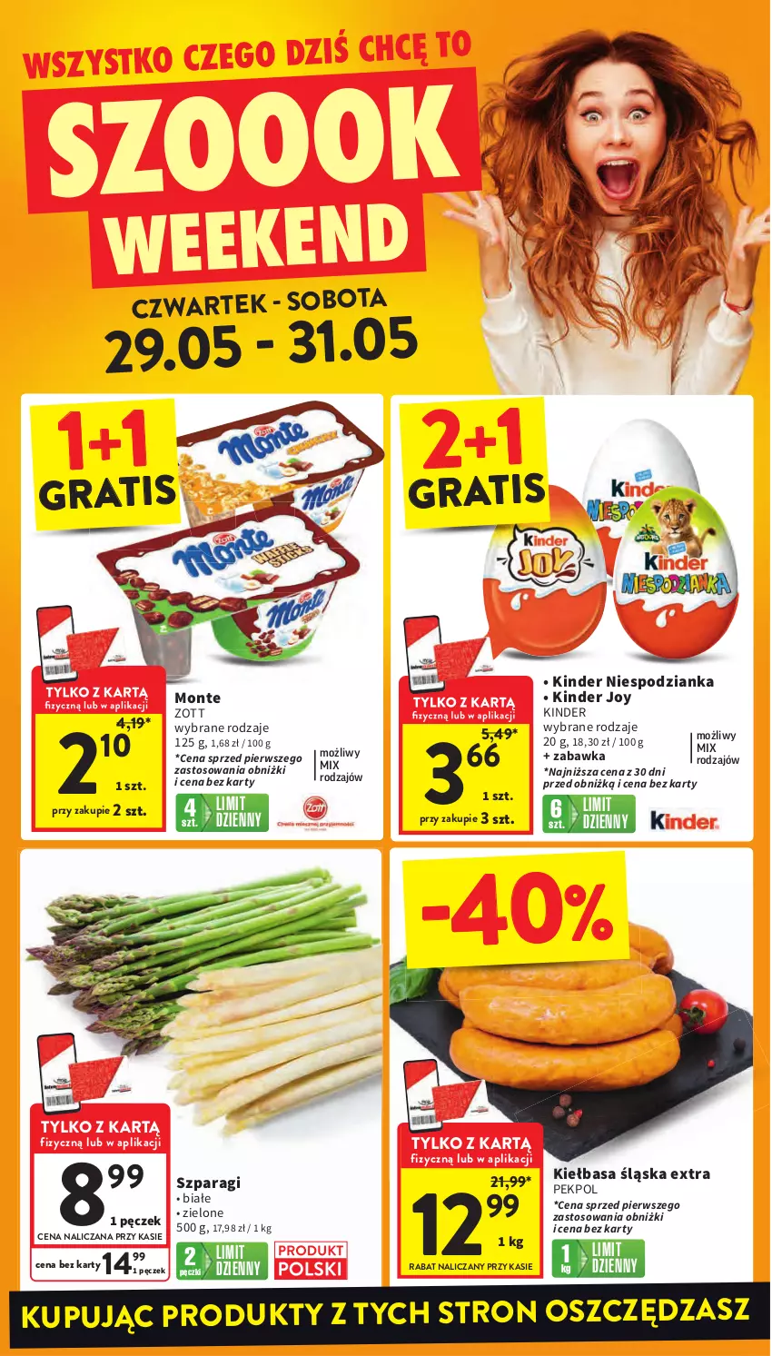 Gazetka promocyjna Intermarche - Gazetka Intermarche - ważna 29.05 do 04.06.2025 - strona 8 - produkty: Gra, Kiełbasa, Kiełbasa śląska, Kinder, Monte, Pekpol, Zabawka, Zott