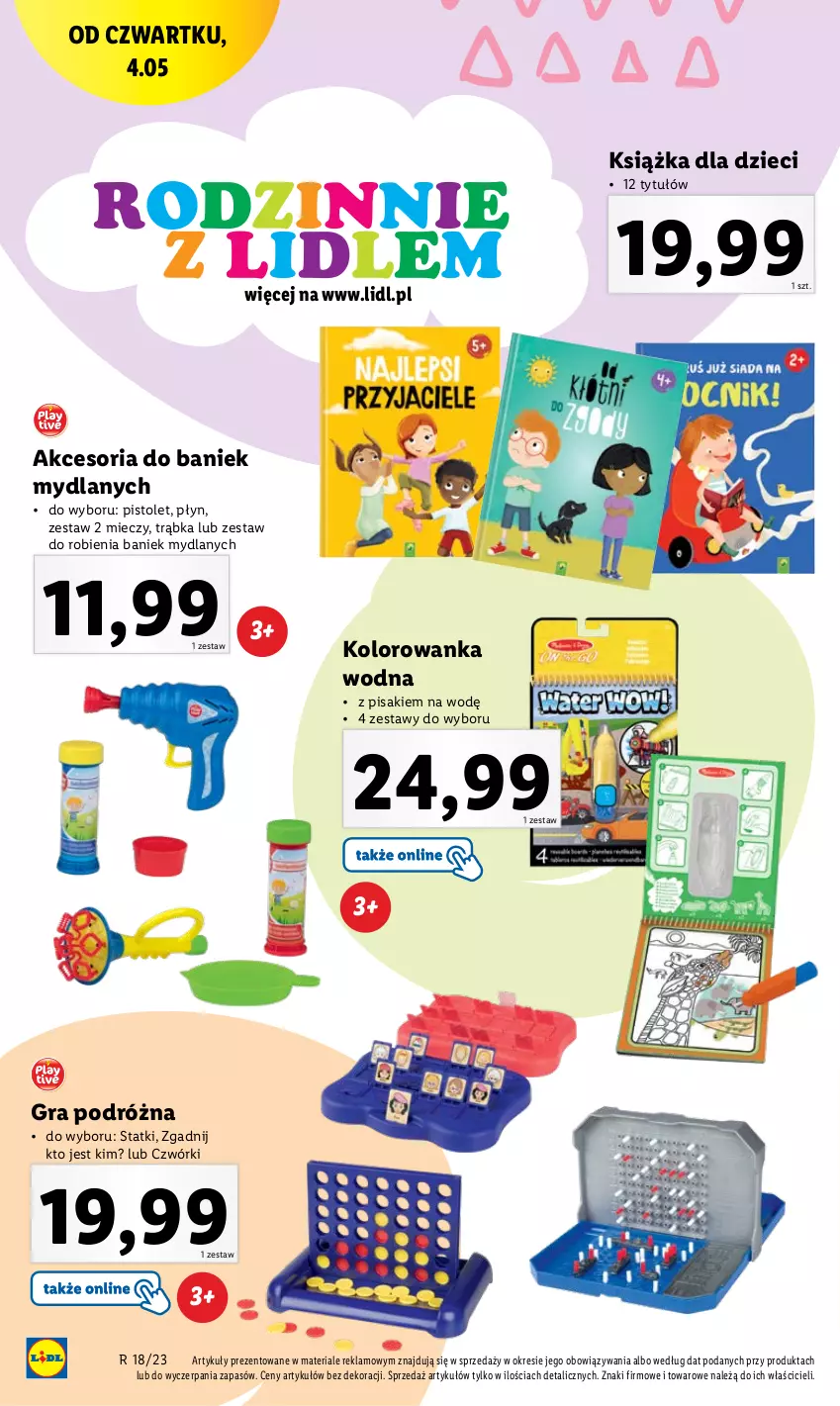 Gazetka promocyjna Lidl - GAZETKA - ważna 02.05 do 06.05.2023 - strona 42 - produkty: Dzieci, Gra, Kolorowanka, Książka, Miecz, Pistolet, Trąbka