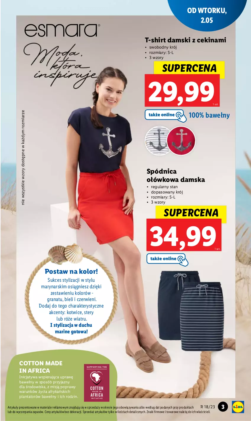 Gazetka promocyjna Lidl - GAZETKA - ważna 02.05 do 06.05.2023 - strona 5 - produkty: Gra, Granat, Spódnica, T-shirt