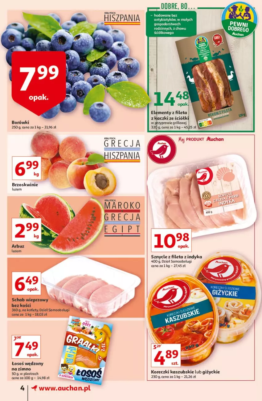 Gazetka promocyjna Auchan - Kids Land Supermarkety - ważna 27.05 do 02.06.2021 - strona 4 - produkty: Arbuz, Brzoskwinie, Grill, Koreczki kaszubskie, Kotlet, Schab wieprzowy