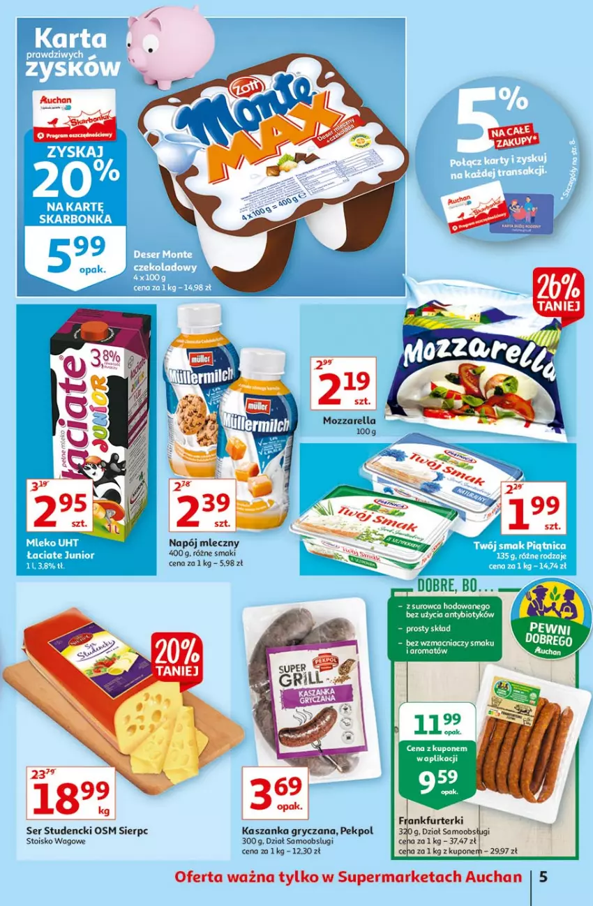 Gazetka promocyjna Auchan - Kids Land Supermarkety - ważna 27.05 do 02.06.2021 - strona 5 - produkty: Frankfurterki, Gry, Kasza, Kaszanka, Mozzarella, Pekpol, Ser