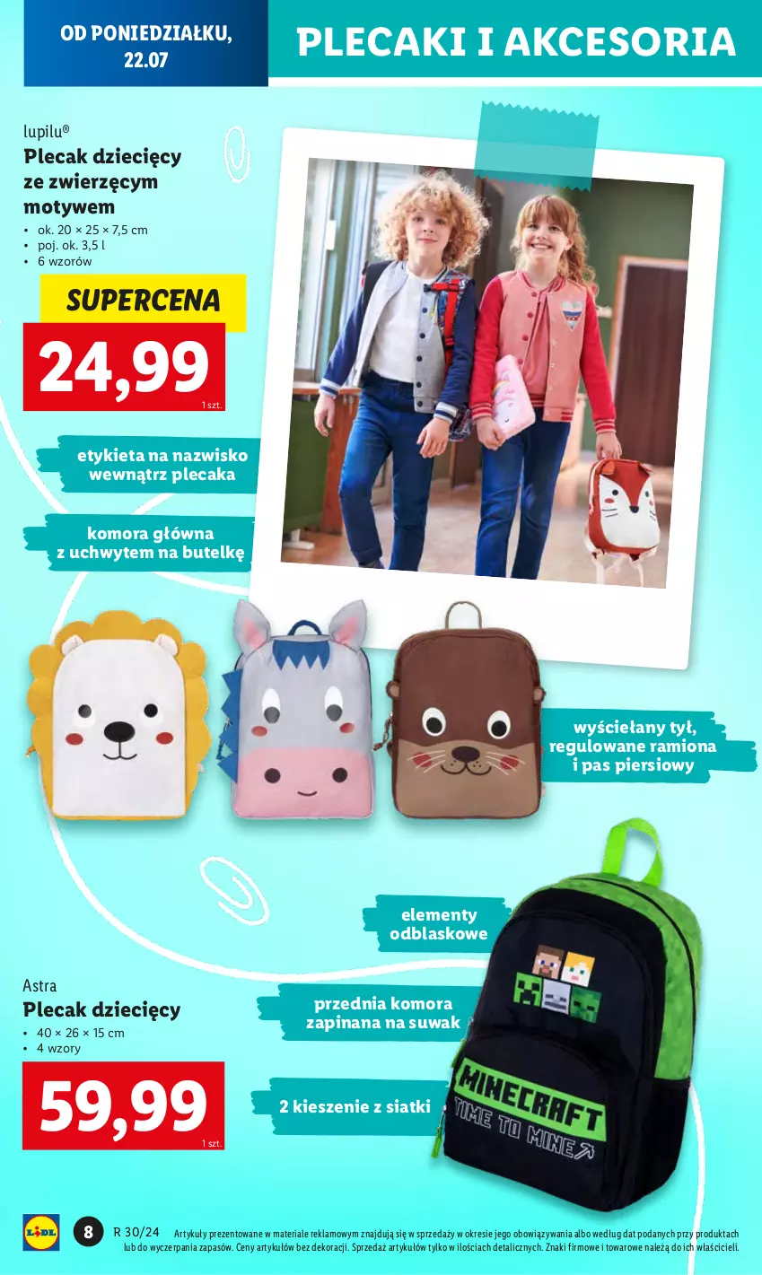 Gazetka promocyjna Lidl - KATALOG GOTOWI DO SZKOŁY - ważna 22.07 do 31.08.2024 - strona 10 - produkty: Dzieci, Plecak