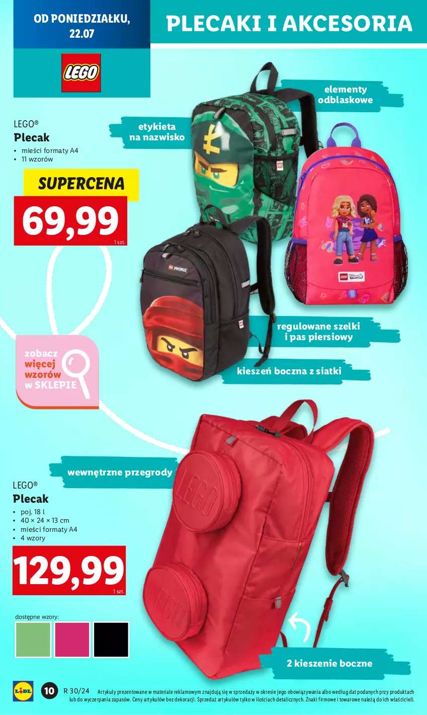 Gazetka promocyjna Lidl - KATALOG GOTOWI DO SZKOŁY - ważna 22.07 do 31.08.2024 - strona 12 - produkty: LEGO, Plecak